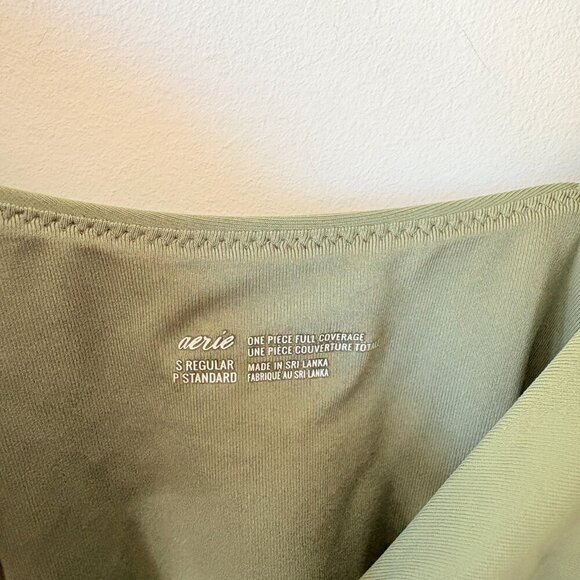 Aerie Wrap One Piece Swimsuit Bathing Suit Olive Green Sz Small - Picture 8 of 9